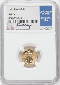 1991 $5 Tenth-Ounce Gold Eagle NGC MS70