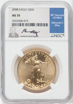 2008 $50 One-Ounce Gold Eagle NGC MS70