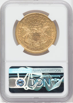 1875-S $20 Liberty Double Eagle NGC AU50