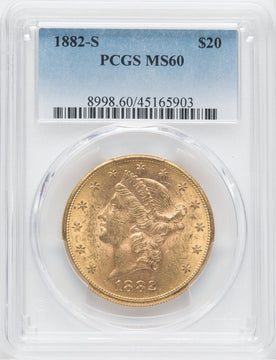 1882-S $20 Liberty Double Eagle PCGS MS60