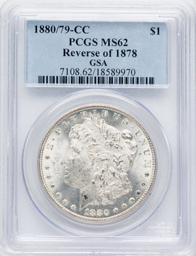 1880-CC $1 Reverse of 1878 Morgan Dollar PCGS MS62