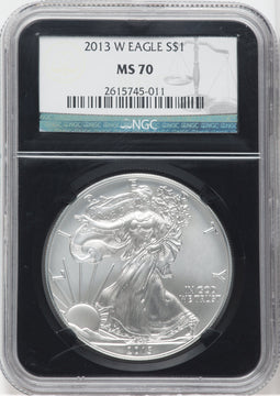 2013-W S$1 Silver Eagle Burnished SP NGC MS70