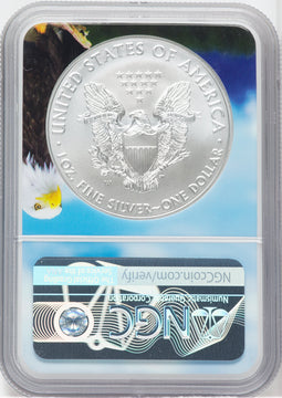 2019-W S$1 Silver Eagle Burnished First Day of Issue SP NGC MS70