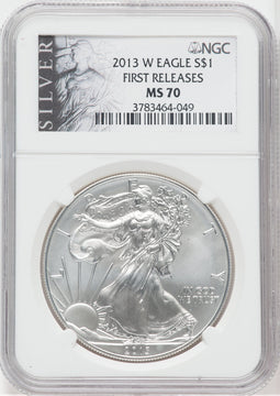 2013-W S$1 Silver Eagle Burnished First Strike NGC MS70 (755310008)