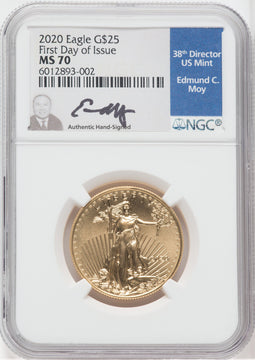 2020 $25 Half-Ounce Gold Eagle First Day of Issue NGC MS70