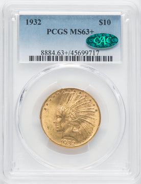 1932 $10 Indian Eagle PCGS MS63+ CAC