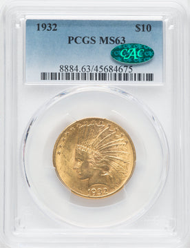 1932 $10 Indian Eagle PCGS MS63 CAC