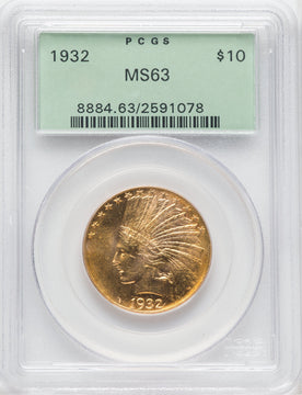 1932 $10 Indian Eagle PCGS MS63