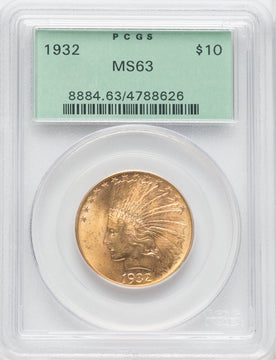 1932 $10 Indian Eagle PCGS MS63