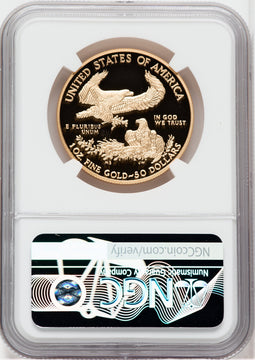 2021-W $50 One Ounce Gold Eagle Type One Mike Castle Signature NGC PF70