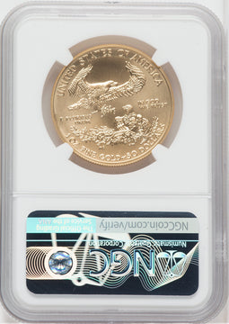 2018-W G$50 One Ounce Burnished Gold Eagle First Strike NGC MS70