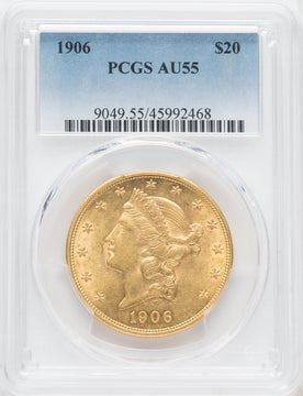 1906 $20 Liberty Double Eagle PCGS AU55