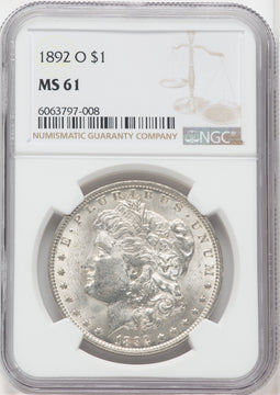 1892-O $1 Morgan Dollar NGC MS61