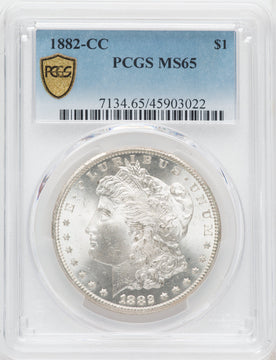 1882-CC $1 Morgan Dollar PCGS MS65
