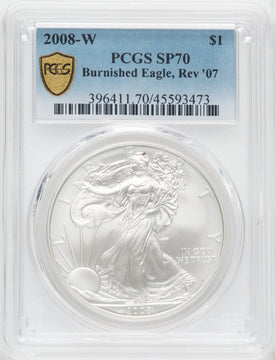 2008-W S$1 Silver Eagle Reverse of 2007 PCGS SP70