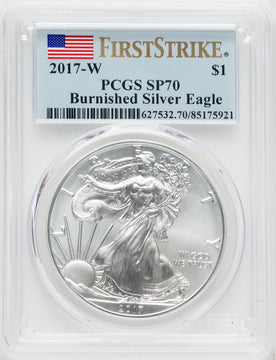 2017-W S$1 Silver Eagle Burnished First Strike SP PCGS MS70
