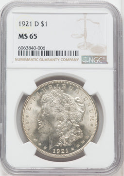 1921-D $1 Morgan Dollar NGC MS65