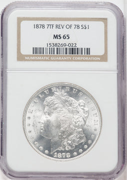 1878 7TF $1 Reverse of 1878 Morgan Dollar NGC MS65