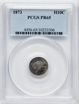 1873 H10C Proof Seated Half Dime PCGS PR65