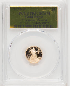 2022-W $5 Tenth Ounce Gold Eagle Advanced Release PCGS PR70