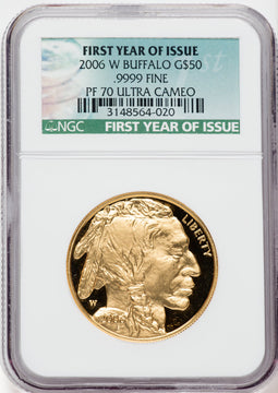2006-W $50 One-Ounce Gold Buffalo Gold NGC Ultra Cameo PF70
