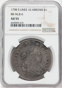 1798 $1 B-6 BB-96 Early Dollar NGC AU55