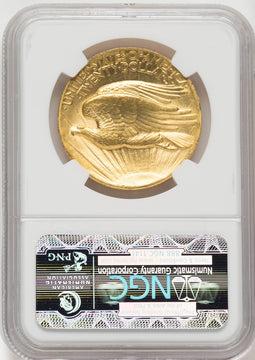 1907 $20 Wire Rim High Relief Double Eagle NGC MS63