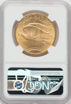 1908-D $20 MOTTO Saint-Gaudens Double Eagle NGC MS63