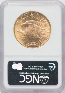 1908-D $20 MOTTO Saint-Gaudens Double Eagle NGC MS65