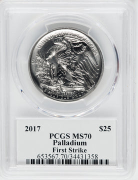 2017 $25 Palladium First Strike PCGS MS70 Ed Moy