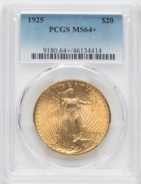 1925 $20 Saint-Gaudens Double Eagle PCGS MS64+