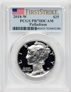 2018-W $25 Palladium First Strike PCGS PR70