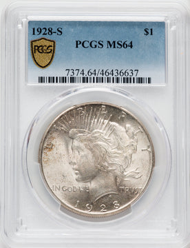 1928-S $1 Peace Dollar PCGS MS64