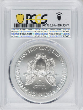 2021 $1 One-Ounce Silver Eagle Type 1 At Dusk & Dawn 35th Anniversary 275th PCGS MS69