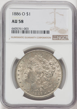 1886-O $1 Morgan Dollar NGC AU58
