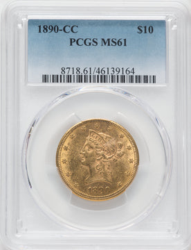 1890-CC $10 Liberty Eagle PCGS MS61