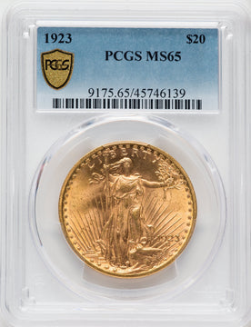 1923 $20 Saint-Gaudens Double Eagle PCGS MS65