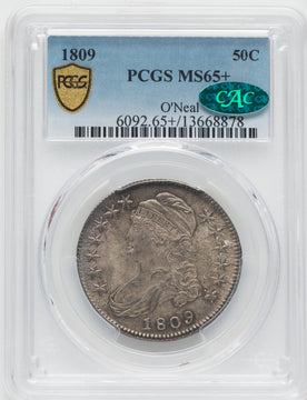 1809 50C O-103 CAC Bust Half Dollar PCGS MS65+