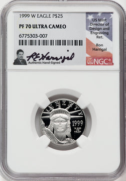 1999-W $25 Quarter-Ounce Platinum Eagle Statue of Liberty NGC PF70