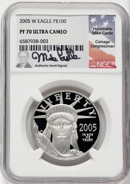 2005-W $100 One-Ounce Platinum Eagle Statue of Liberty NGC PF70