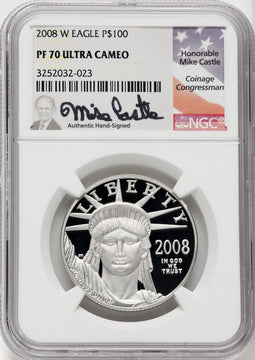 2008-W $100 One-Ounce Platinum Eagle Statue of Liberty NGC PF70