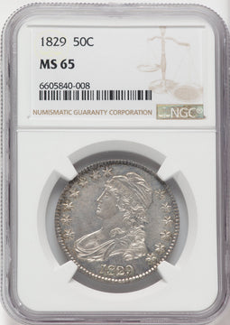 1829 50C Bust Half Dollar NGC MS65