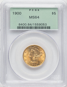 1900 $5 Liberty Half Eagle PCGS MS64