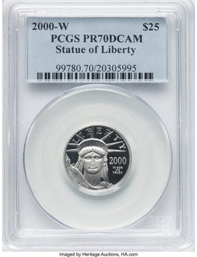 2000-W $25 Quarter-Ounce Platinum Eagle Statue of Liberty PCGS PR70