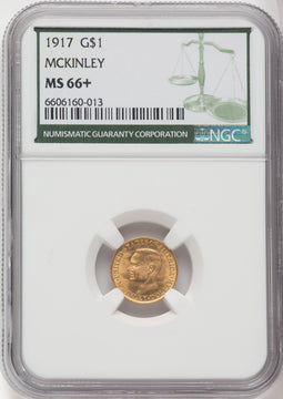 1917 G$1 McKinley Commemorative Gold NGC MS66+