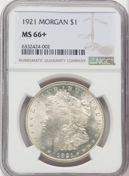 1921 Morgan Silver Dollar NGC MS66+