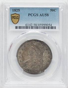 1825 50C Bust Half Dollar PCGS AU58