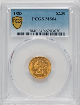 1888 $2.50 Liberty Quarter Eagle PCGS MS64
