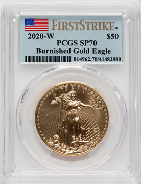 2020-W $50 One Ounce Gold Eagle Burnished First Strike PCGS SP70