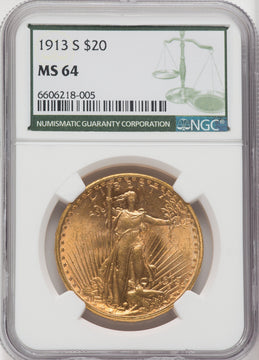 1913-S $20 Saint-Gaudens Double Eagle NGC MS64
